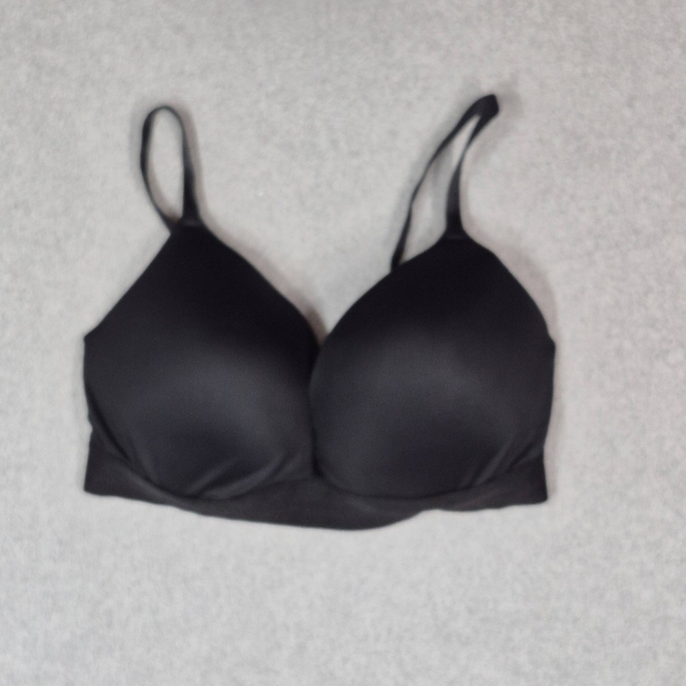 Victoria's Secret PINK Women Bra 38DD Black Wear Everywhere Wireless Push Up